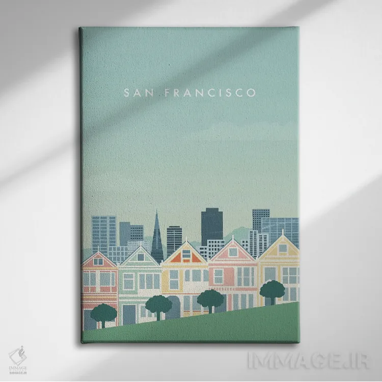 تابلو دکوراتیو سان فرانسیسکو اثر کاتینکا رینکه - نمای روبهرو روی دیوار