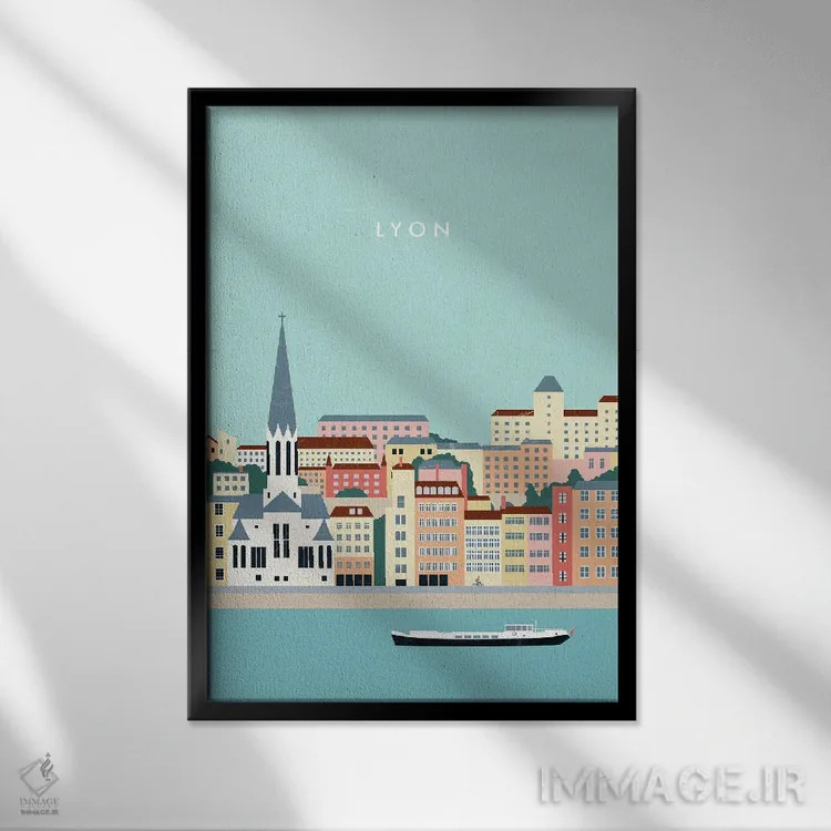 تابلو دکوراتیو لیون اثر کاتینکا رینکه - نمای قابدار مشکی