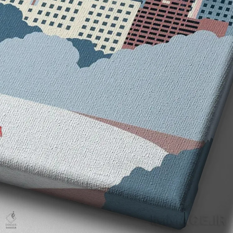 تابلو دکوراتیو زمستان نیویورک اثر کاتینکا رینکه - نمای نزدیک بافت بوم