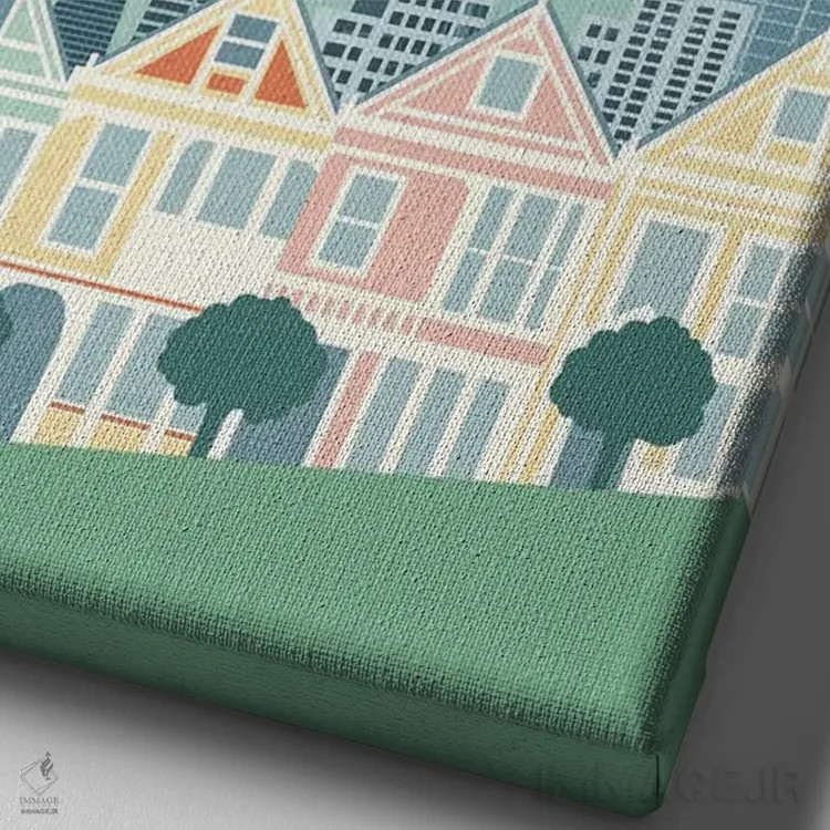 تابلو دکوراتیو سان فرانسیسکو اثر کاتینکا رینکه - نمای نزدیک بافت بوم