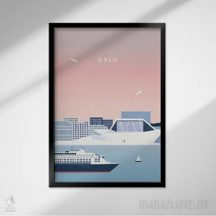 تابلو دکوراتیو اسلو اثر کاتینکا رینکه - نمای قابدار مشکی