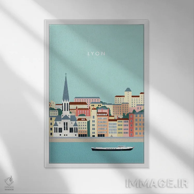 تابلو دکوراتیو لیون اثر کاتینکا رینکه - نمای قابدار سفید