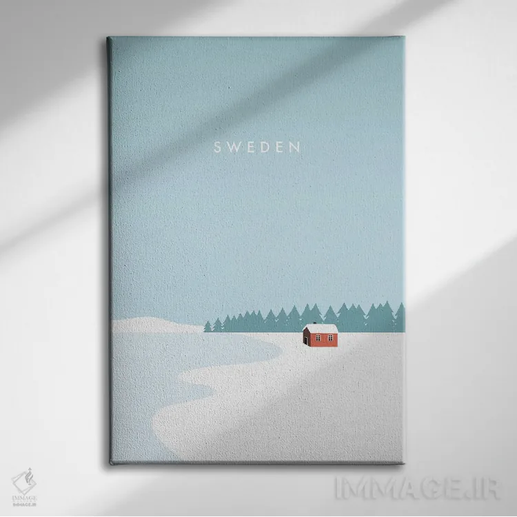 تابلو دکوراتیو زمستان سوئد اثر کاتینکا رینکه - نمای روبهرو روی دیوار