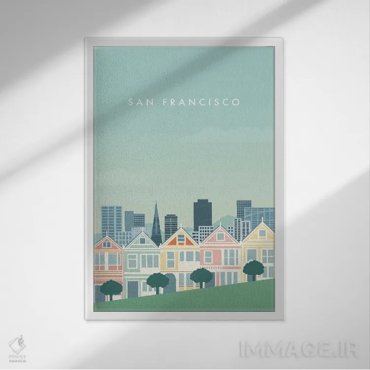 تابلو دکوراتیو سان فرانسیسکو اثر کاتینکا رینکه - نمای قابدار سفید