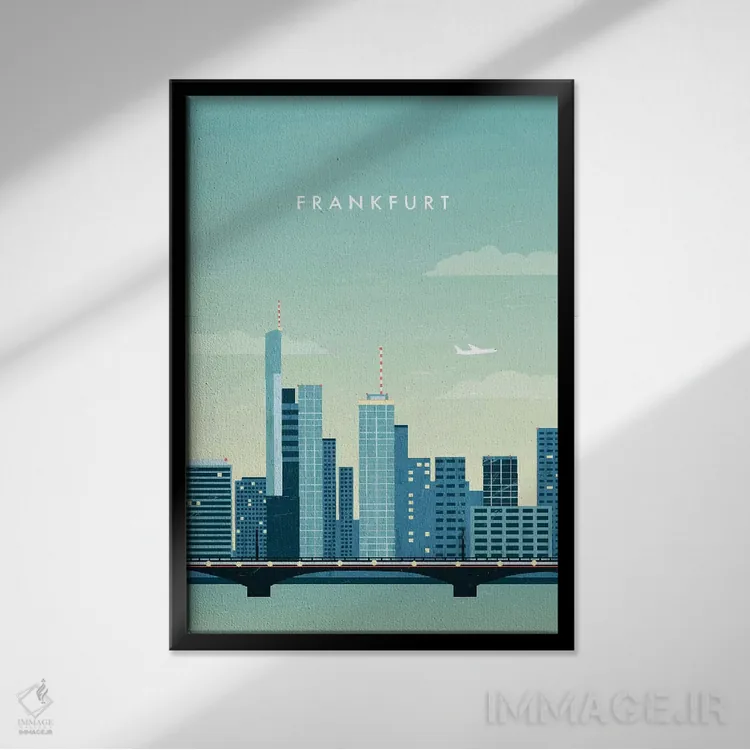 تابلو دکوراتیو فرانکفورت اثر کاتینکا رینکه - نمای قابدار مشکی