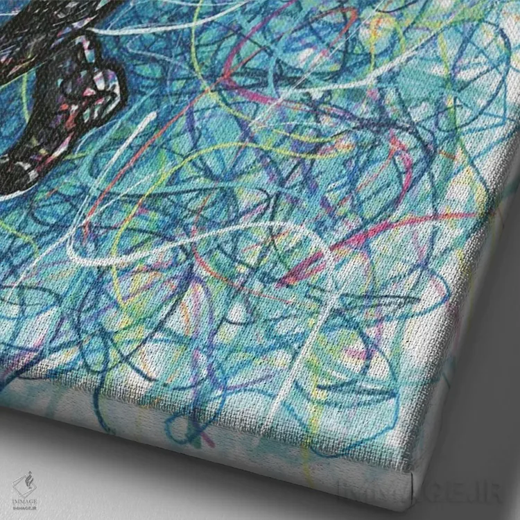 تابلو دکوراتیو کوارتر بک فوتبال آمریکایی اثر کیت سلام - نمای نزدیک بافت بوم