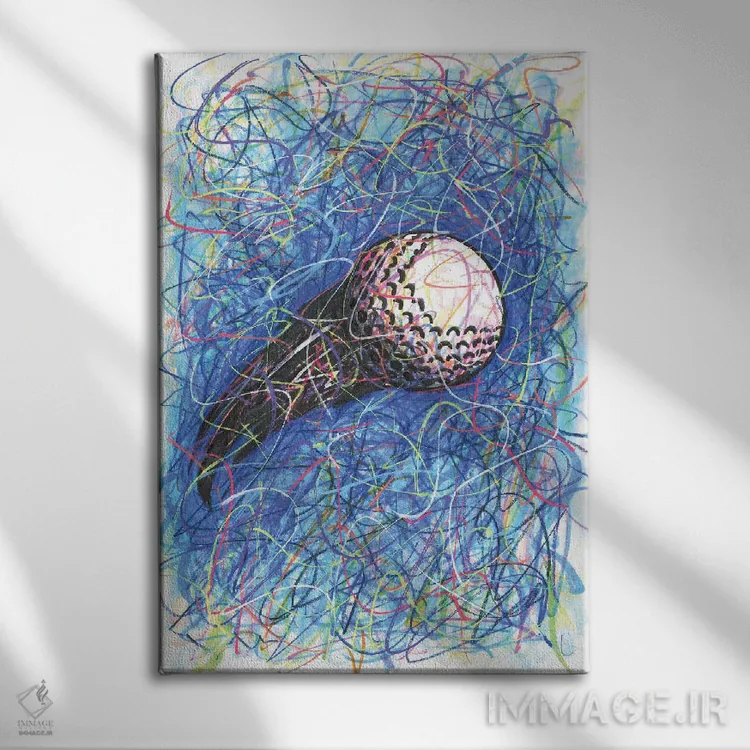 تابلو دکوراتیو توپ گلف اثر کیت سلام - نمای روبهرو روی دیوار