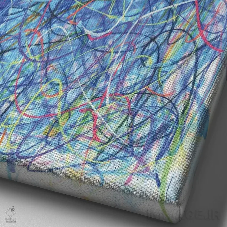 تابلو دکوراتیو توپ گلف اثر کیت سلام - نمای نزدیک بافت بوم