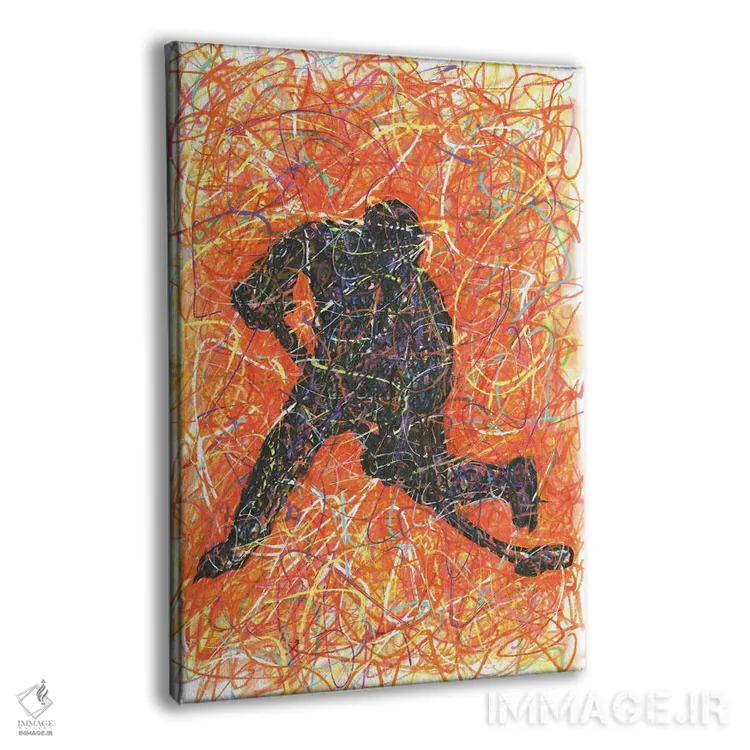 تابلو دکوراتیو بازیکن هاکی با ضربه اسلپ شات اثر کیت سلام - نمای پرسپکتیو محصول