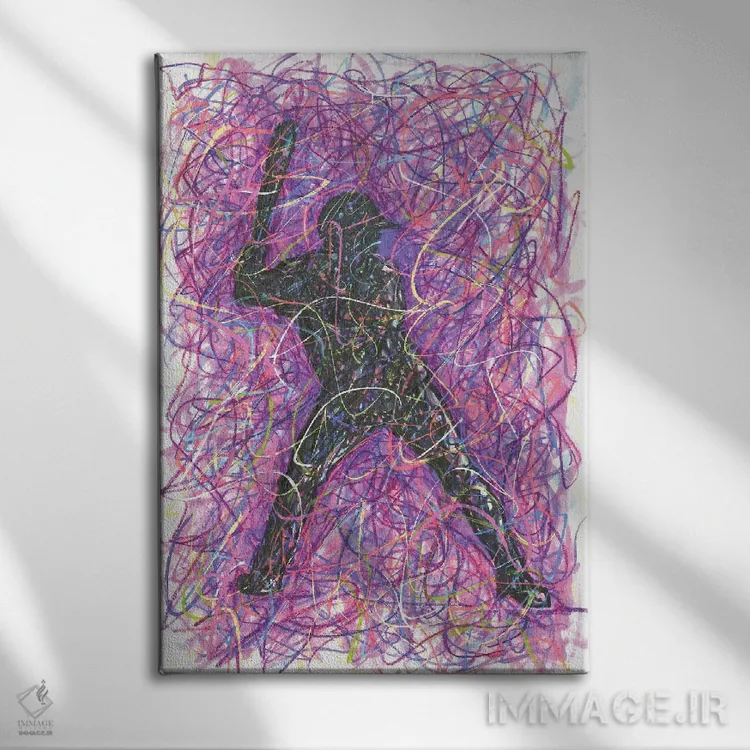 تابلو دکوراتیو بازیکن بیسبال در پایگاه ضربه اثر کیت سلام - نمای روبهرو روی دیوار