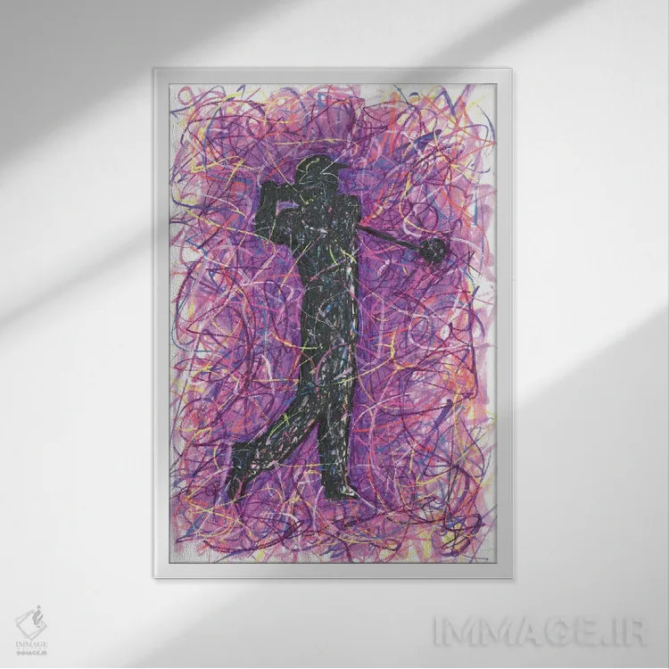 تابلو دکوراتیو ضربه گلف اثر کیت سلام - نمای قابدار سفید