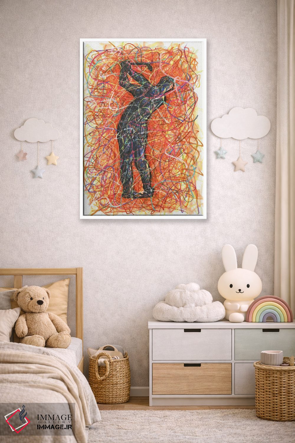 تابلو دکوراتیو چرخاندن چوب گلف اثر کیت سلام - D4W