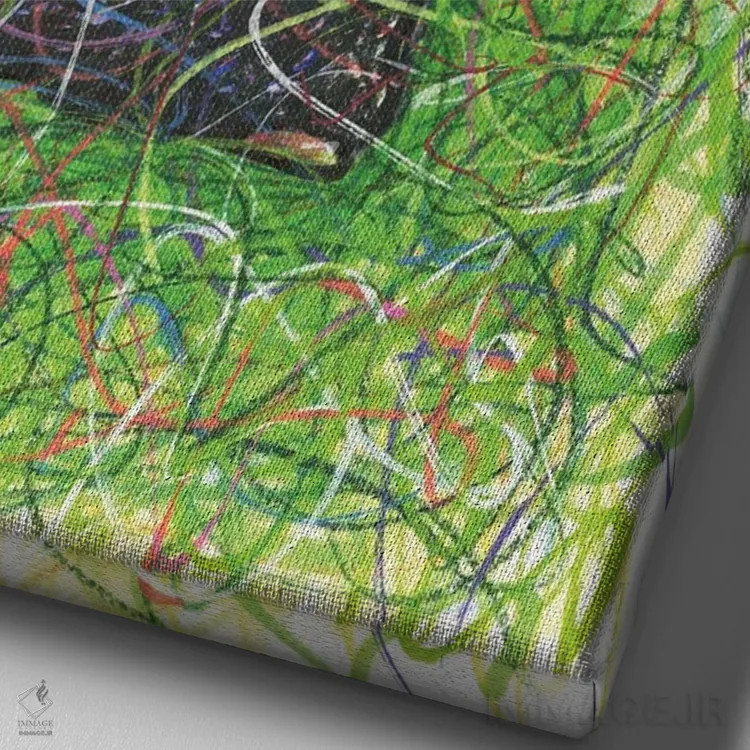 تابلو دکوراتیو سامورایی کاراته اثر کیت سلام - نمای نزدیک بافت بوم