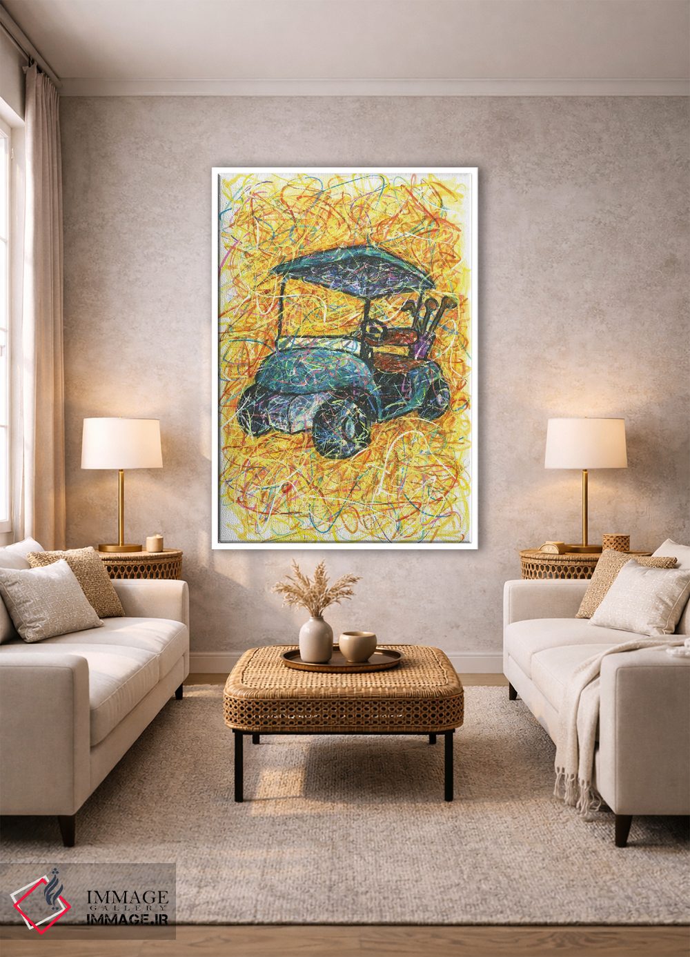 تابلو دکوراتیو ماشین گلف اثر کیت سلام - D1W