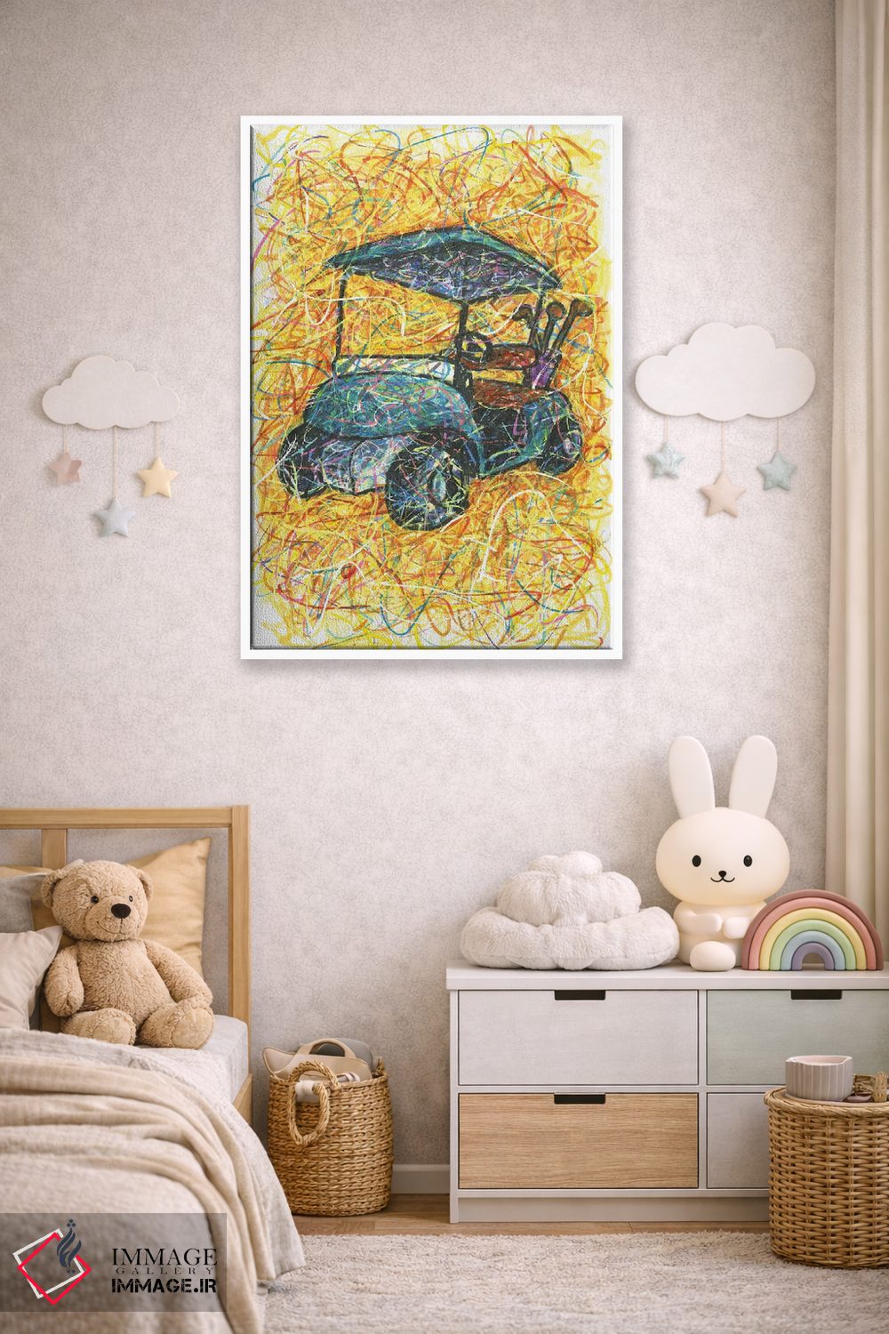 تابلو دکوراتیو ماشین گلف اثر کیت سلام - D4W