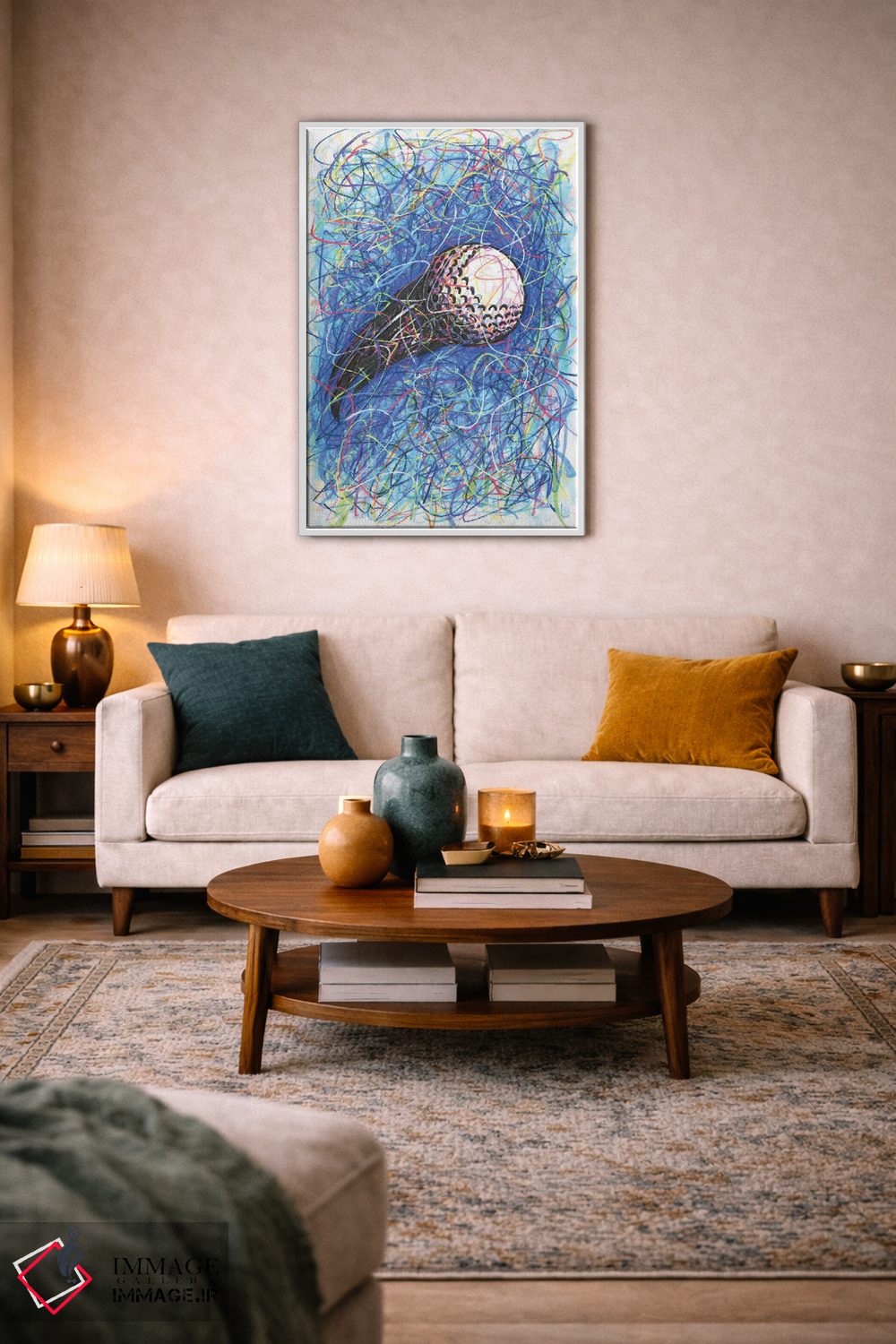 تابلو دکوراتیو توپ گلف اثر کیت سلام - D2W