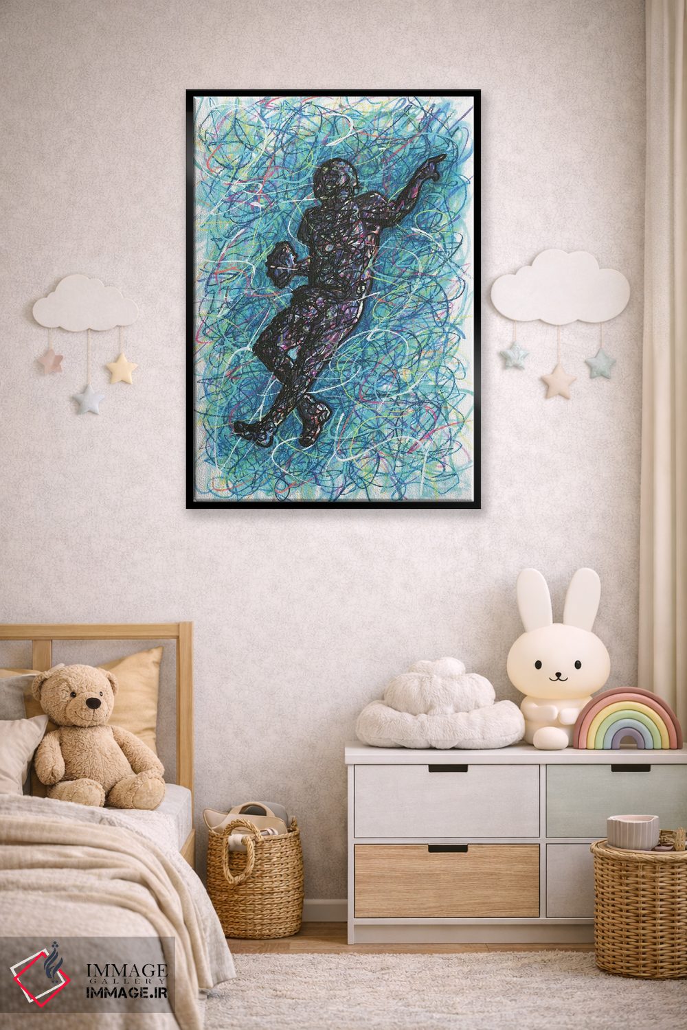 تابلو دکوراتیو کوارتر بک فوتبال آمریکایی اثر کیت سلام - D6B