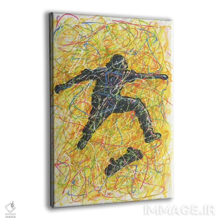 تابلو دکوراتیو حرکت نمایشی اسکیت برد اثر کیت سلام - نمای پرسپکتیو محصول