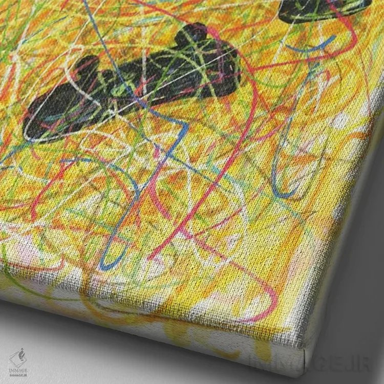 تابلو دکوراتیو حرکت نمایشی اسکیت برد اثر کیت سلام - نمای نزدیک بافت بوم