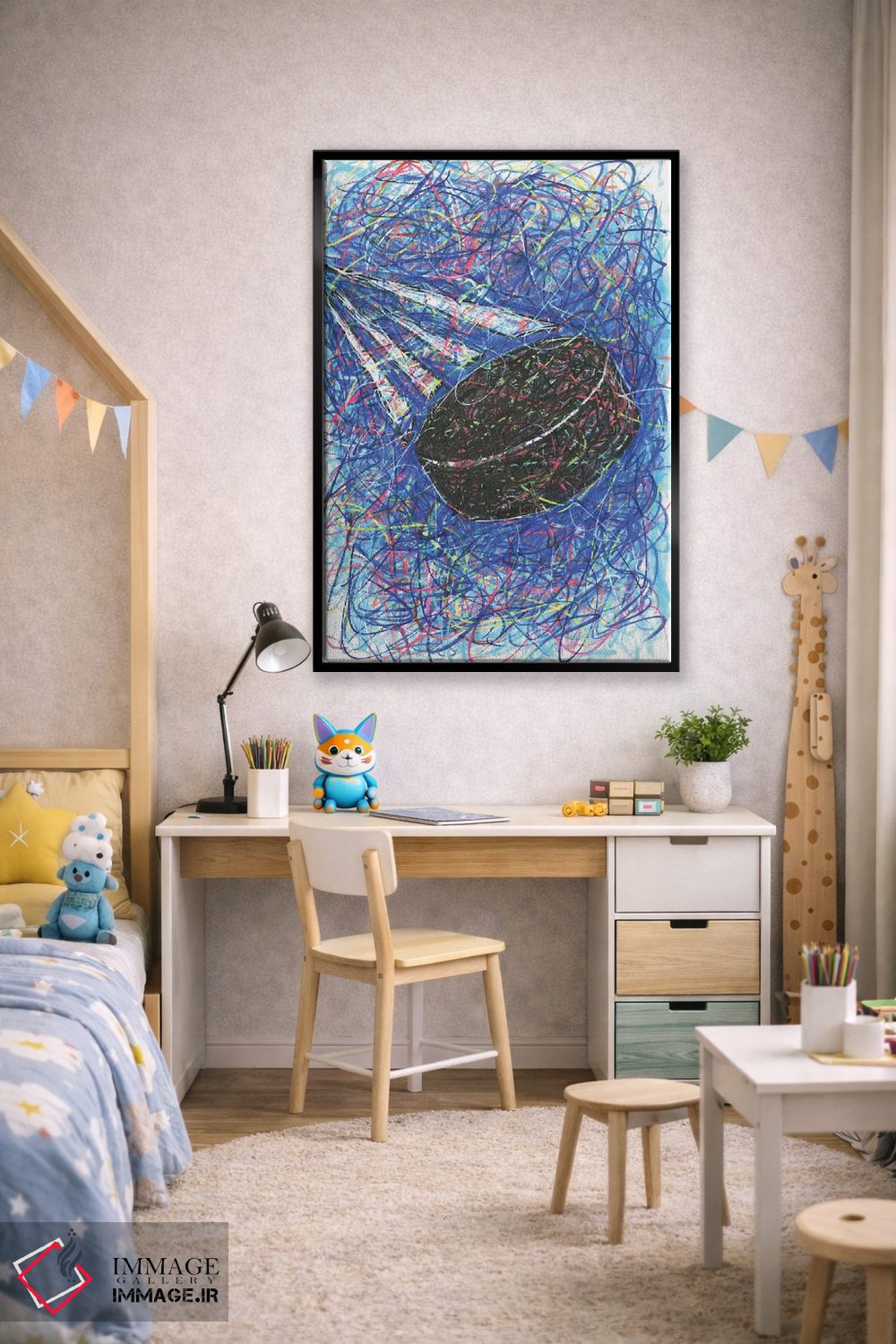 تابلو دکوراتیو ضربه اسلپ شات هاکی اثر کیت سلام - D1B