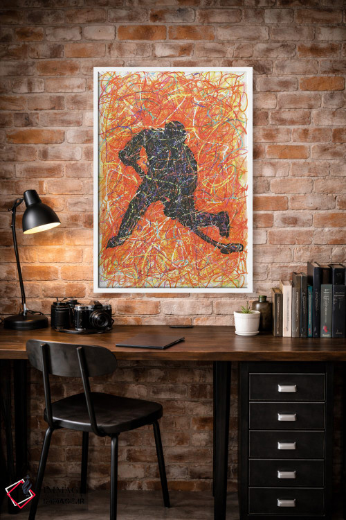 تابلو دکوراتیو بازیکن هاکی با ضربه اسلپ شات اثر کیت سلام - D3W