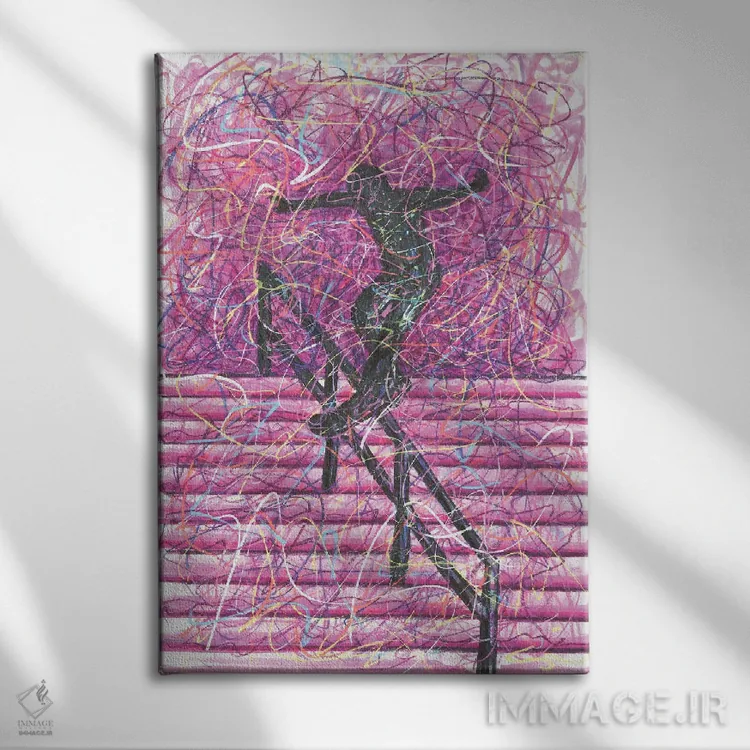 تابلو دکوراتیو اسکیت برد گرایند اثر کیت سلام - نمای روبهرو روی دیوار