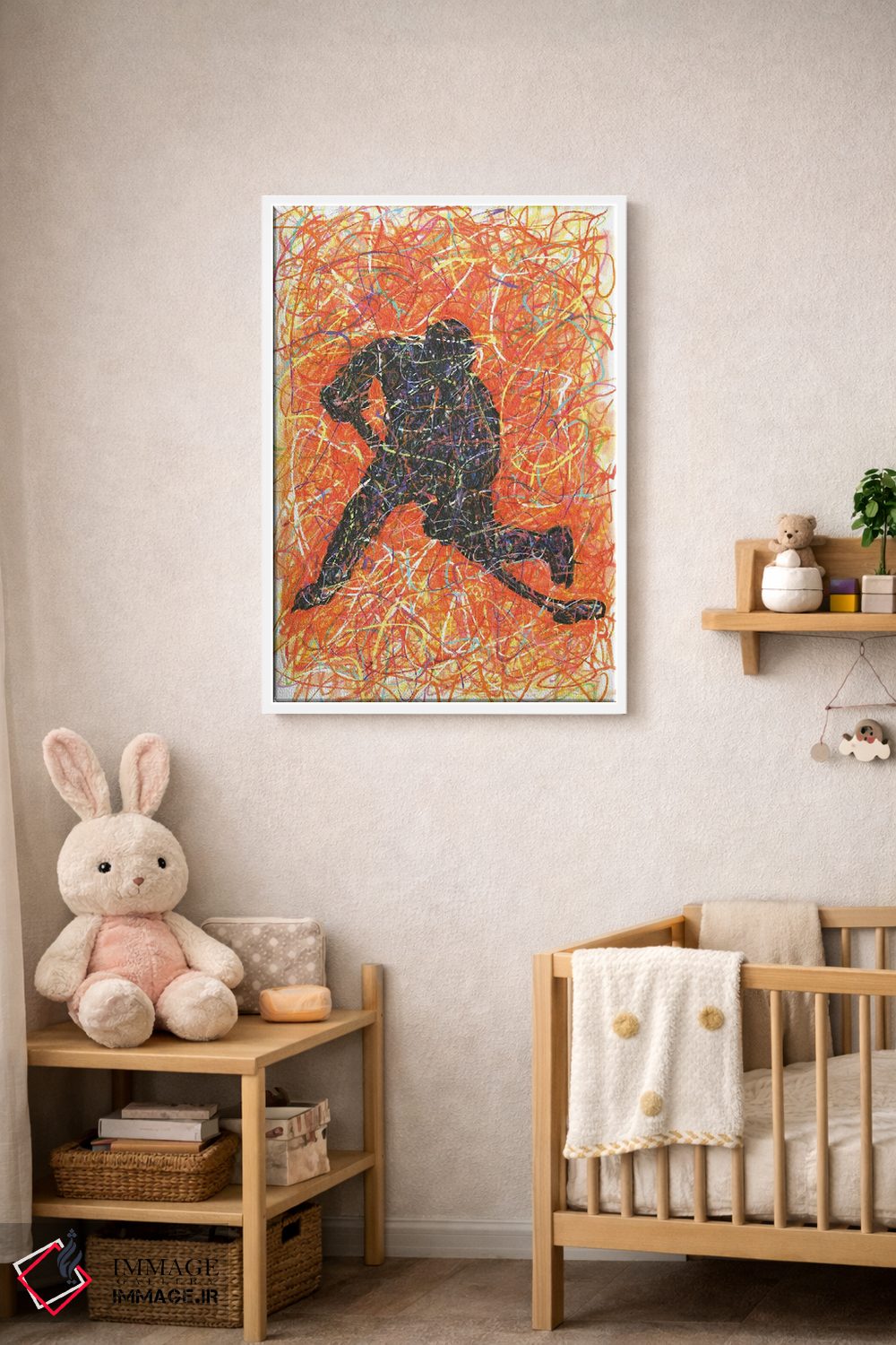 تابلو دکوراتیو بازیکن هاکی با ضربه اسلپ شات اثر کیت سلام - D4W