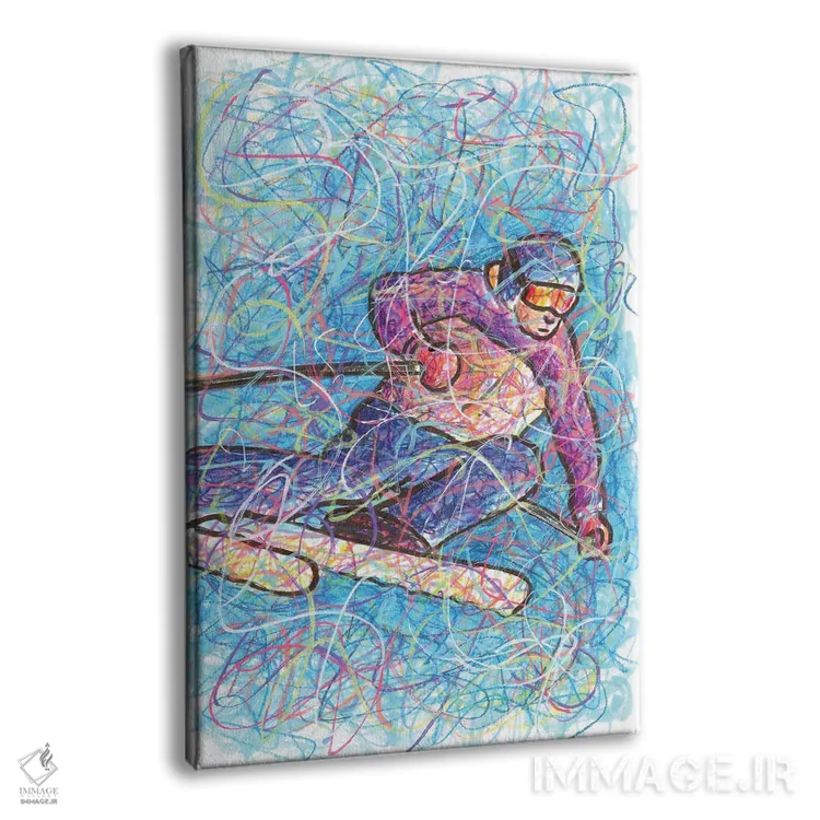 تابلو دکوراتیو اسکی سرازیری اثر کیت سلام - نمای پرسپکتیو محصول