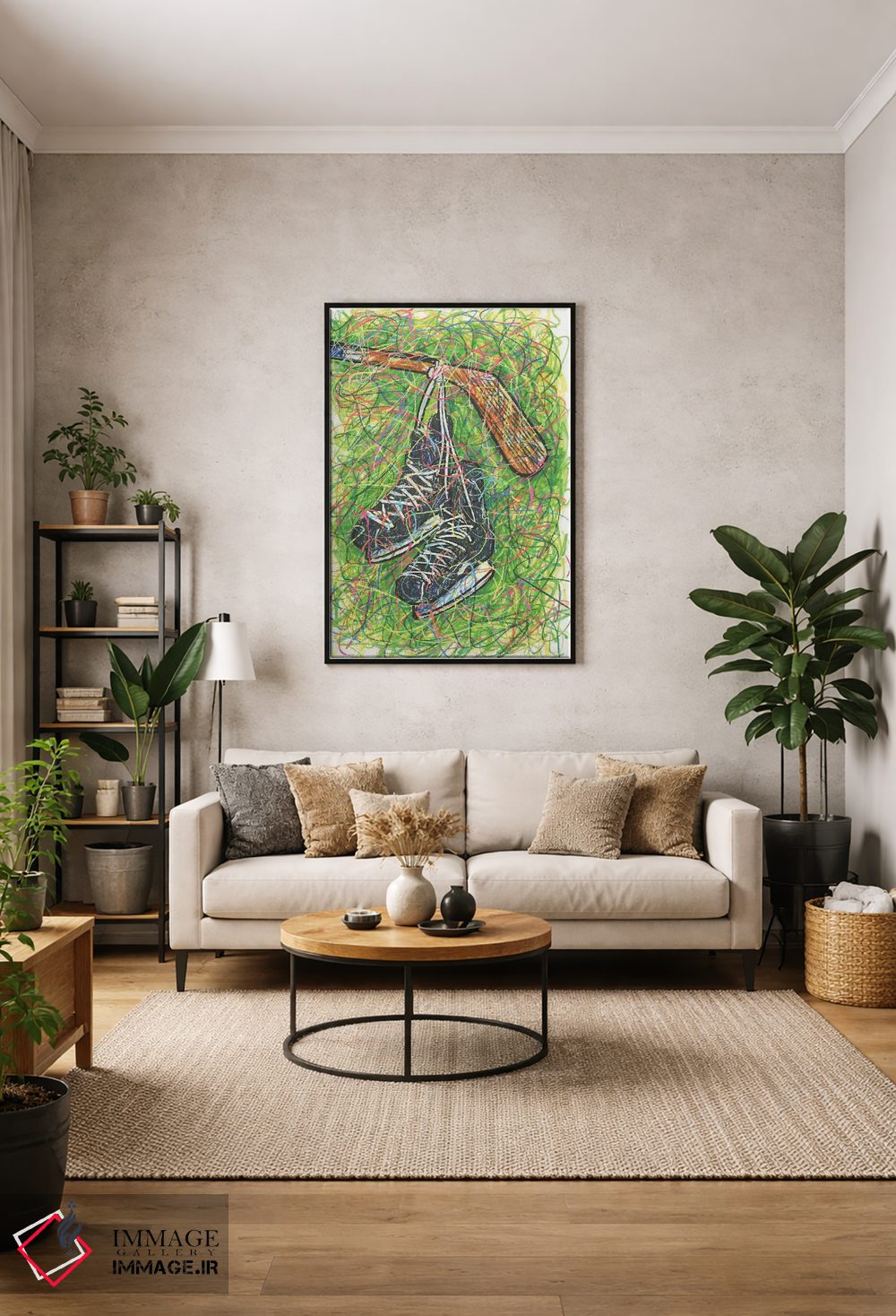 تابلو دکوراتیو اسکیت هاکی اثر کیت سلام - D1B