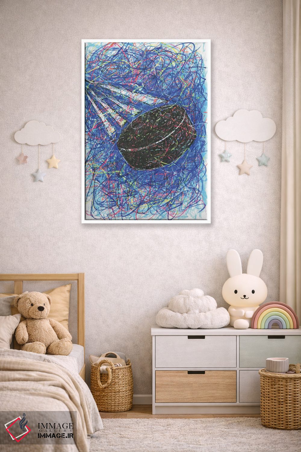 تابلو دکوراتیو ضربه اسلپ شات هاکی اثر کیت سلام - D3W