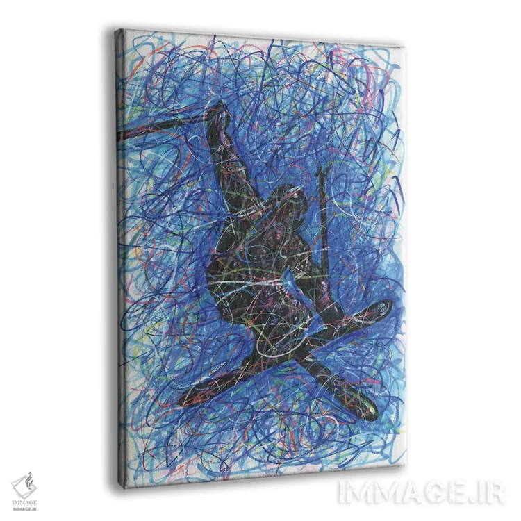 تابلو دکوراتیو حرکت نمایشی اسکی اثر کیت سلام - نمای پرسپکتیو محصول