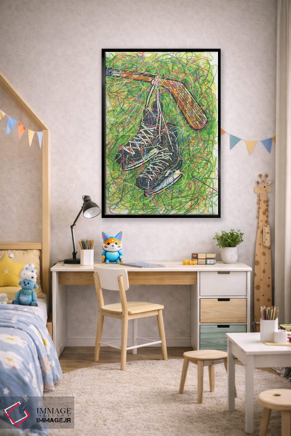 تابلو دکوراتیو اسکیت هاکی اثر کیت سلام - D2B