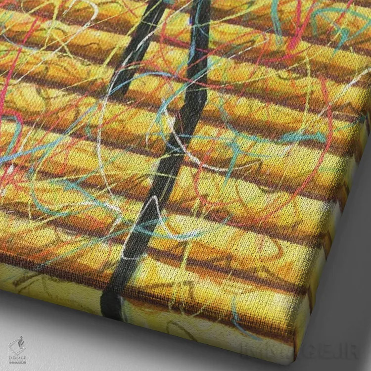 تابلو دکوراتیو اسکیت برد روی نرده اثر کیت سلام - نمای نزدیک بافت بوم