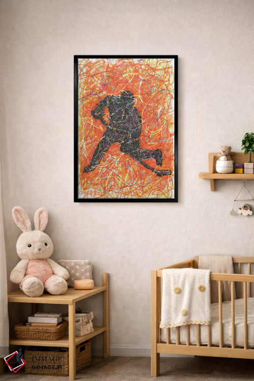 تابلو دکوراتیو بازیکن هاکی با ضربه اسلپ شات اثر کیت سلام - D5B