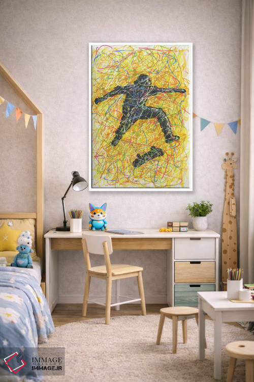 تابلو دکوراتیو حرکت نمایشی اسکیت برد اثر کیت سلام - D1W