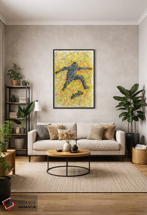 تابلو دکوراتیو حرکت نمایشی اسکیت برد اثر کیت سلام - D2B