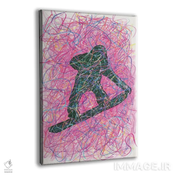 تابلو دکوراتیو حرکت نمایشی اسنوبورد اثر کیت سلام - نمای پرسپکتیو محصول