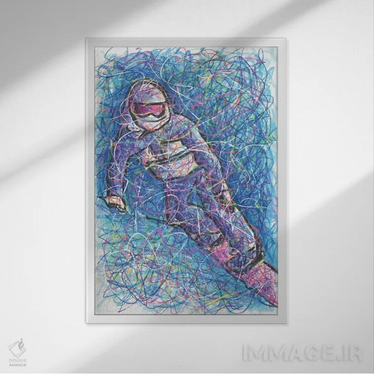 تابلو دکوراتیو کرو اسنوبورد اثر کیت سلام - نمای قابدار سفید