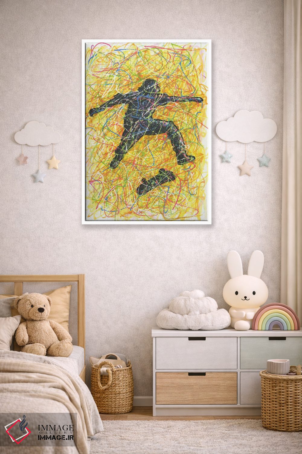 تابلو دکوراتیو حرکت نمایشی اسکیت برد اثر کیت سلام - D4W