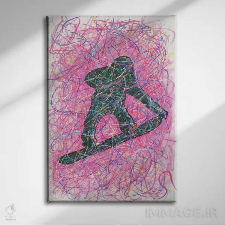 تابلو دکوراتیو حرکت نمایشی اسنوبورد اثر کیت سلام - نمای روبهرو روی دیوار