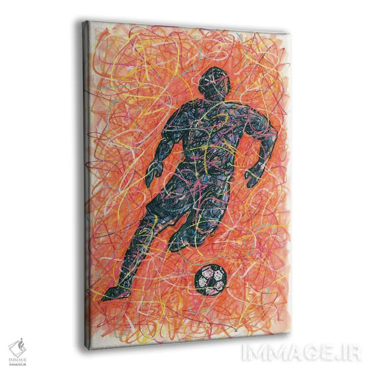 تابلو دکوراتیو بازیکن فوتبال مرد اثر کیت سلام - نمای پرسپکتیو محصول