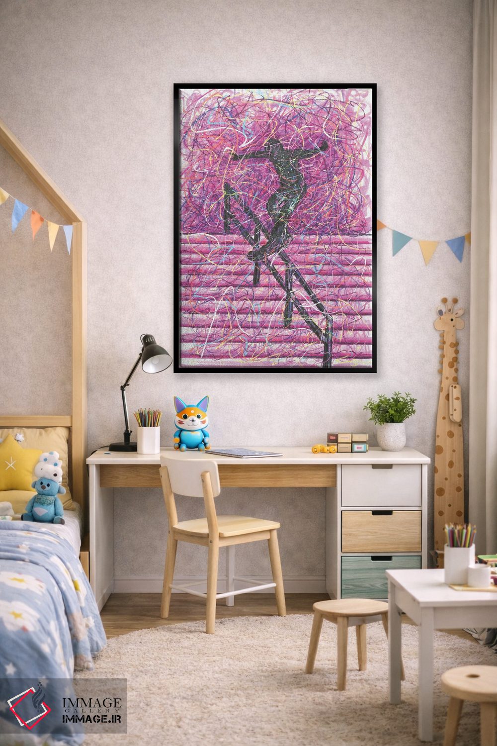 تابلو دکوراتیو اسکیت برد گرایند اثر کیت سلام - D2B