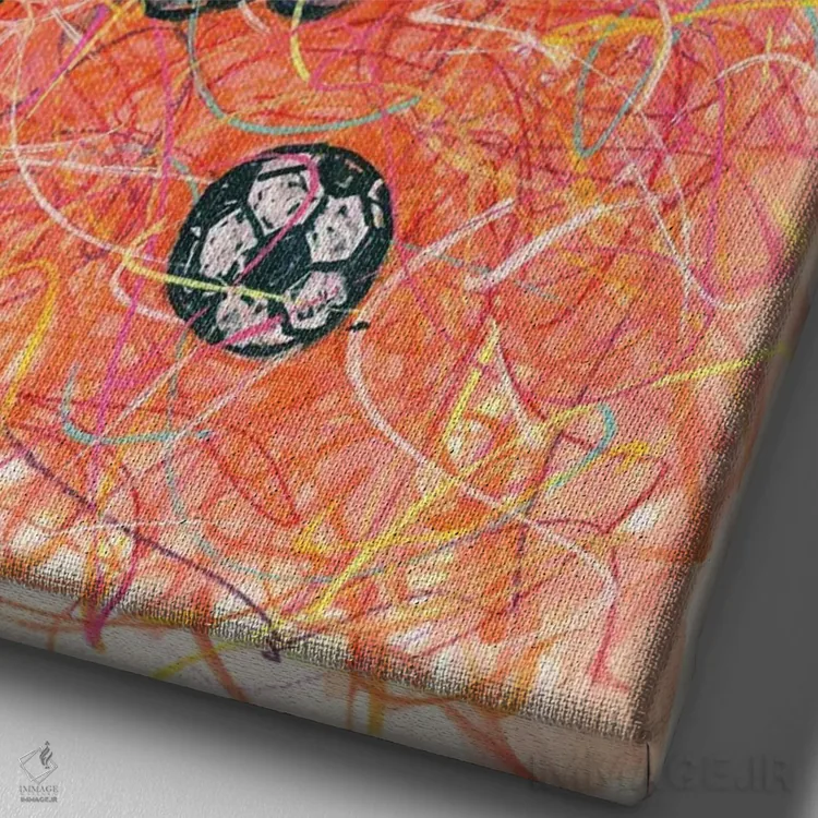 تابلو دکوراتیو بازیکن فوتبال مرد اثر کیت سلام - نمای نزدیک بافت بوم