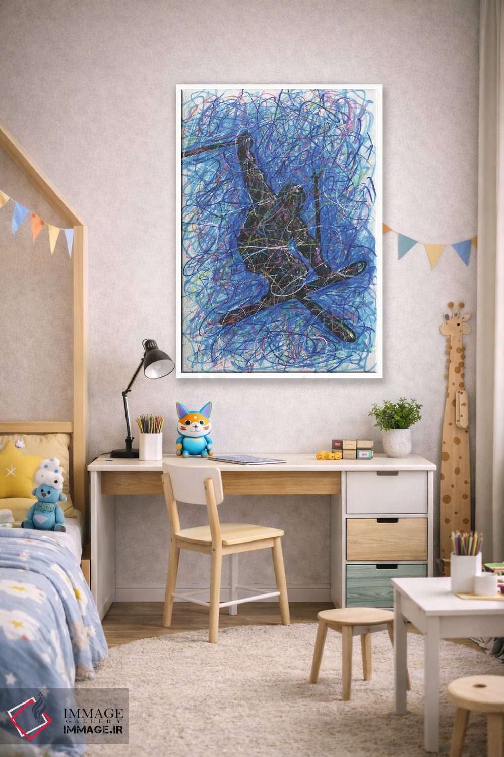 تابلو دکوراتیو حرکت نمایشی اسکی اثر کیت سلام - D1W