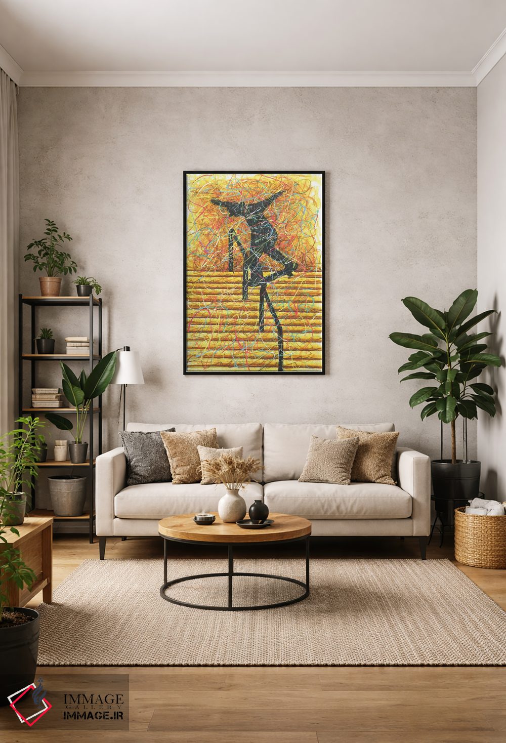 تابلو دکوراتیو اسکیت برد روی نرده اثر کیت سلام - D2B