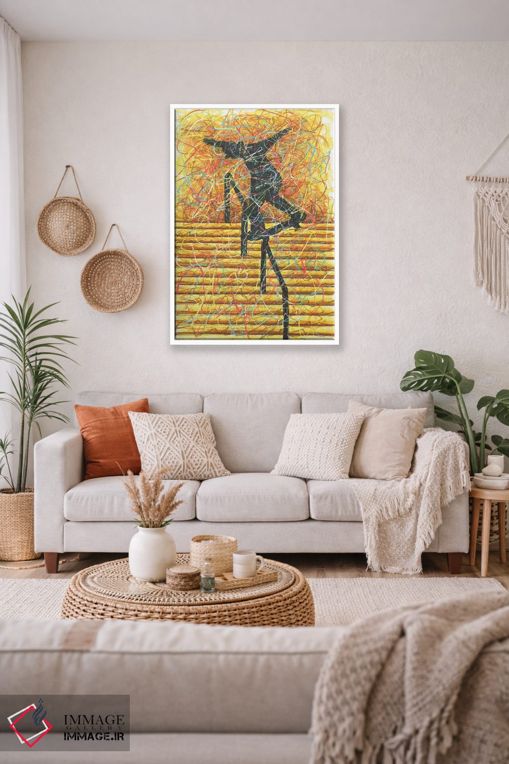 تابلو دکوراتیو اسکیت برد روی نرده اثر کیت سلام - D4W