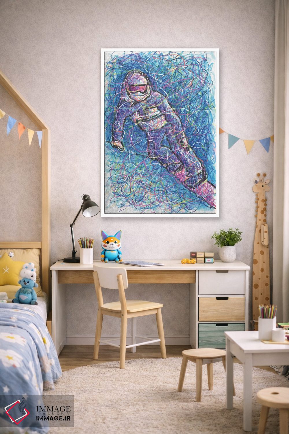 تابلو دکوراتیو کرو اسنوبورد اثر کیت سلام - D1W