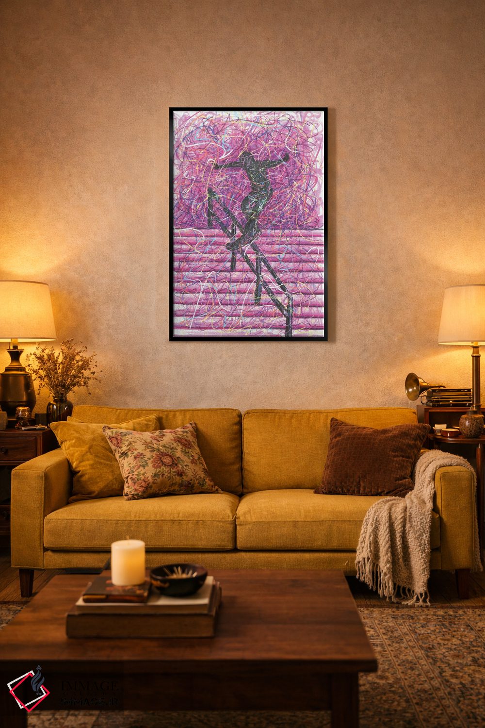 تابلو دکوراتیو اسکیت برد گرایند اثر کیت سلام - D5B