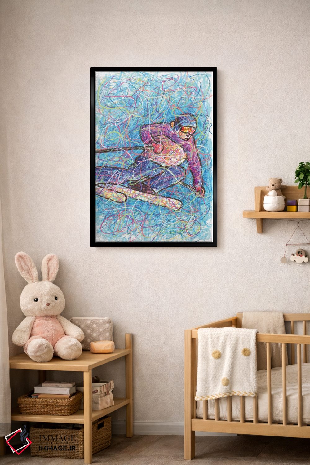 تابلو دکوراتیو اسکی سرازیری اثر کیت سلام - D3B