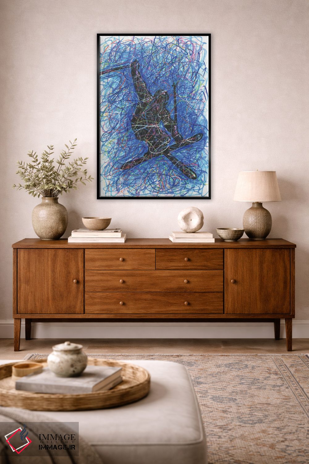 تابلو دکوراتیو حرکت نمایشی اسکی اثر کیت سلام - D5B